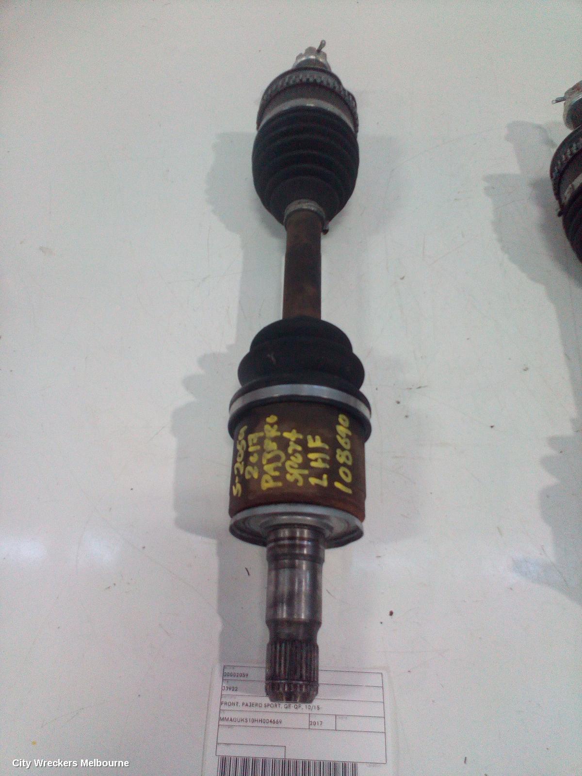 MITSUBISHI PAJERO LEFT DRIVESHAFT, FRONT, PAJERO SPORT, QE-QF, 10/2015 ONWARDS