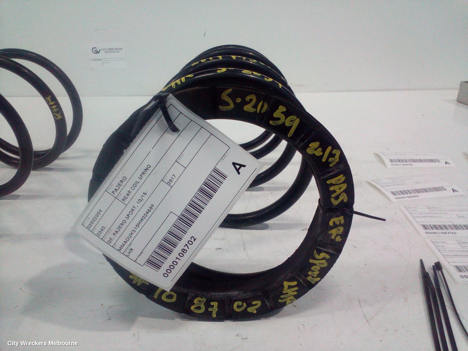 MITSUBISHI PAJERO REAR COIL SPRING, QE, PAJERO SPORT, 4WD, LH SIDE, 10/2015 ONWARDS