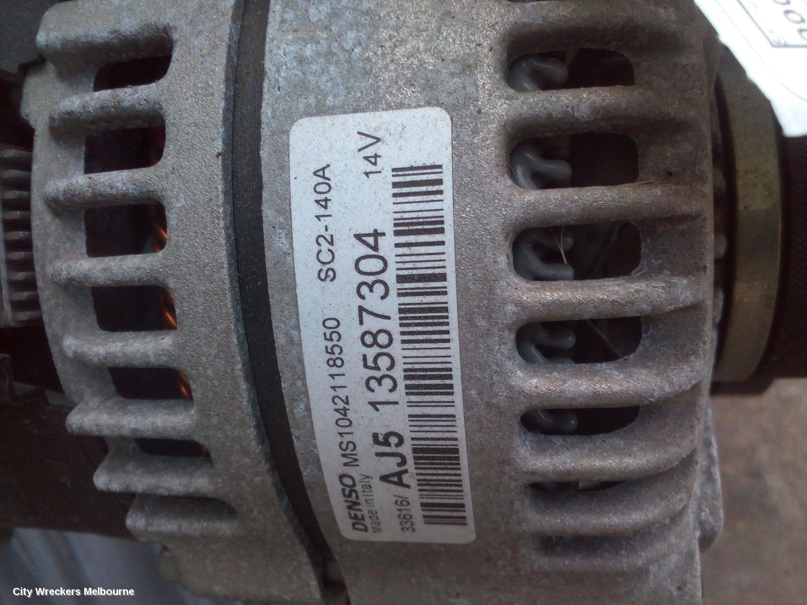 HOLDEN ASTRA ALTERNATOR, PETROL, 1.6, TURBO, 120AMP, PJ, 12/2014 - 01/2017