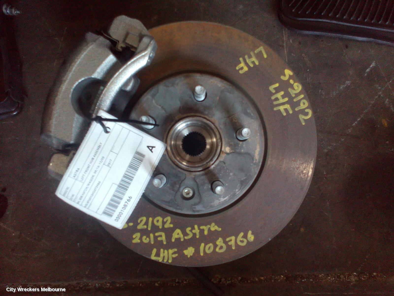 HOLDEN ASTRA LEFT FRONT HUB ASSEMBLY, BK, 5DR HATCH/WAGON, 09/2016 - 12/2020