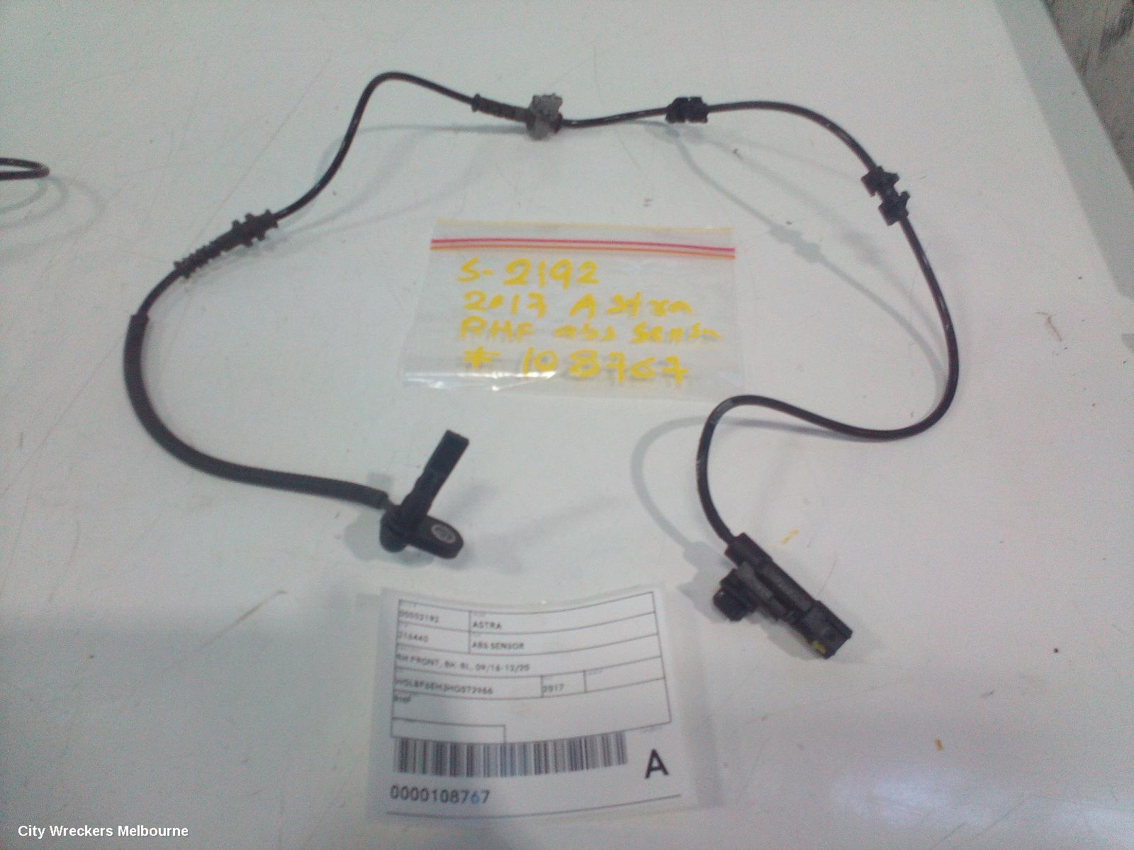 HOLDEN ASTRA ABS SENSOR, RH FRONT, BK-BL, 09/2016 - 12/2020