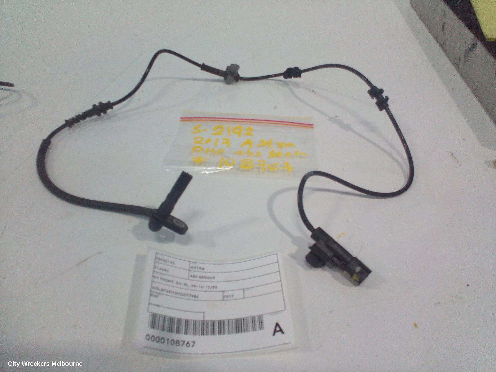 HOLDEN ASTRA ABS SENSOR, RH FRONT, BK-BL, 09/2016 - 12/2020