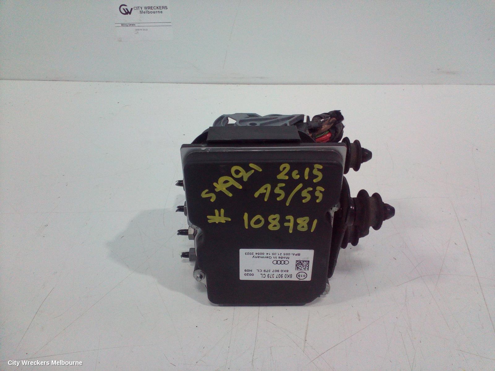 AUDI A5 ABS PUMP/MODULATOR, 8T, P/N 8K0907379CL, 10/2011 - 11/2016