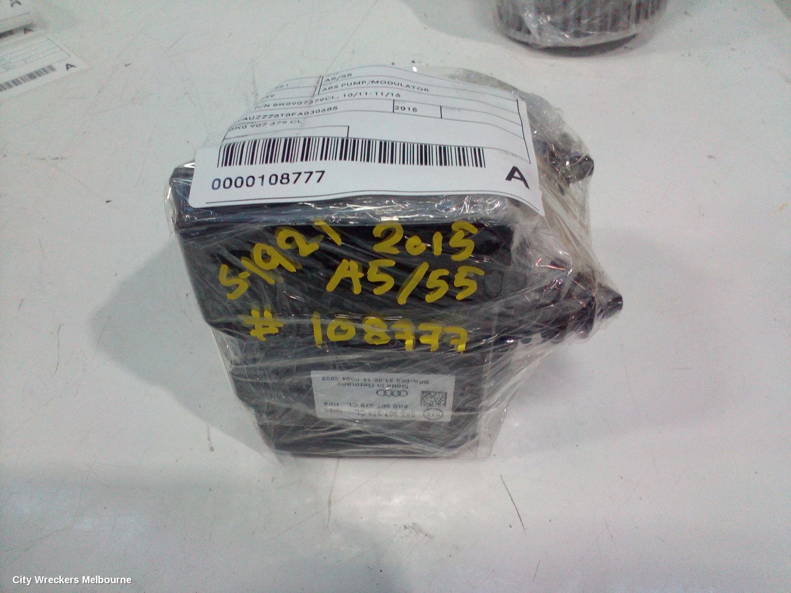 AUDI A5 ABS PUMP/MODULATOR, 8T, P/N 8K0907379CL, 10/2011 - 11/2016