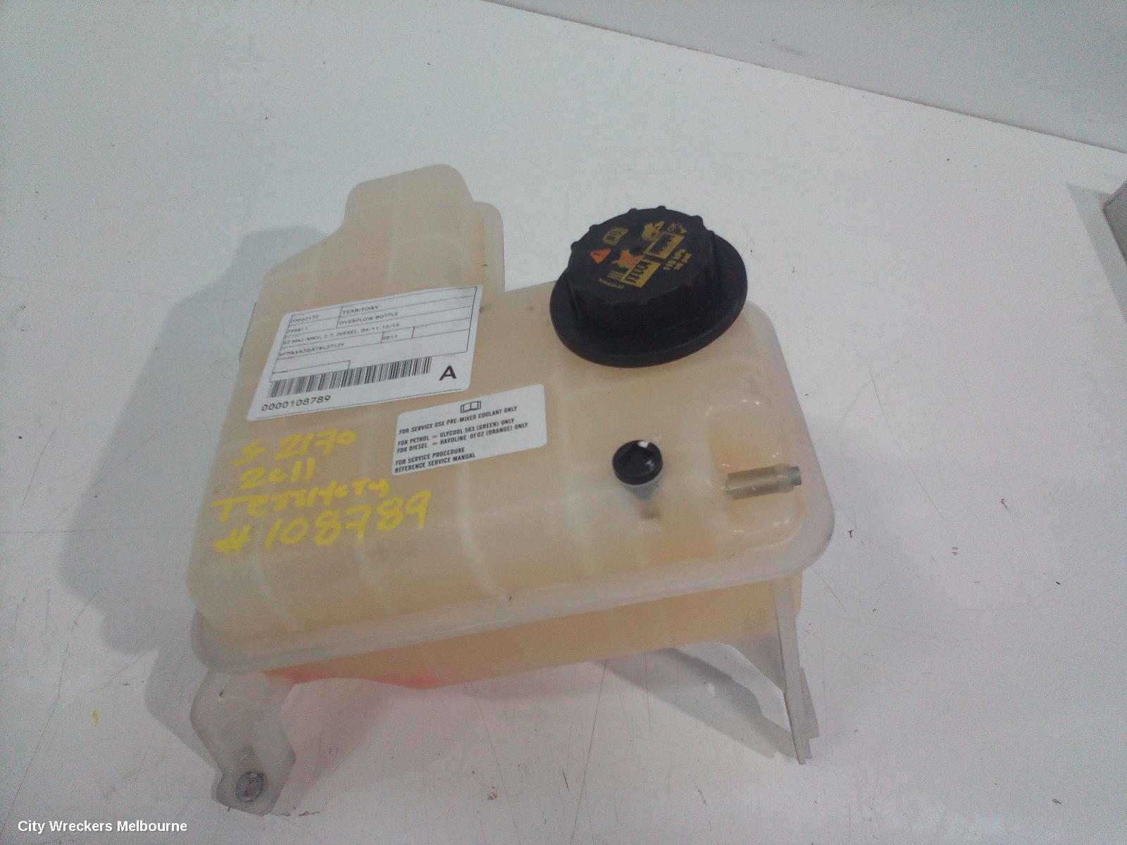 FORD TERRITORY OVERFLOW BOTTLE, SZ MKI-MKII, 2.7, DIESEL, 04/2011 - 12/2016