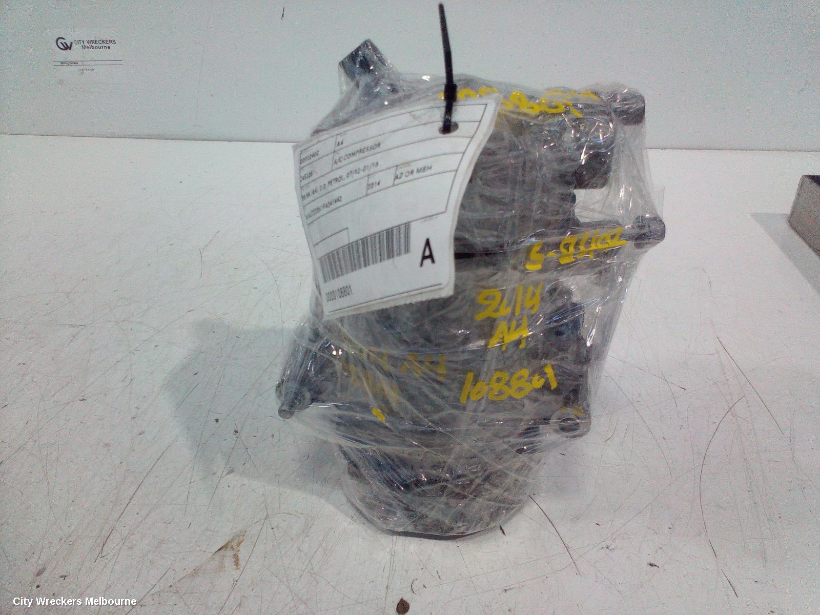 AUDI A4 A/C COMPRESSOR, B8 8K (A4), 2.0, PETROL, 07/2012 - 01/2016