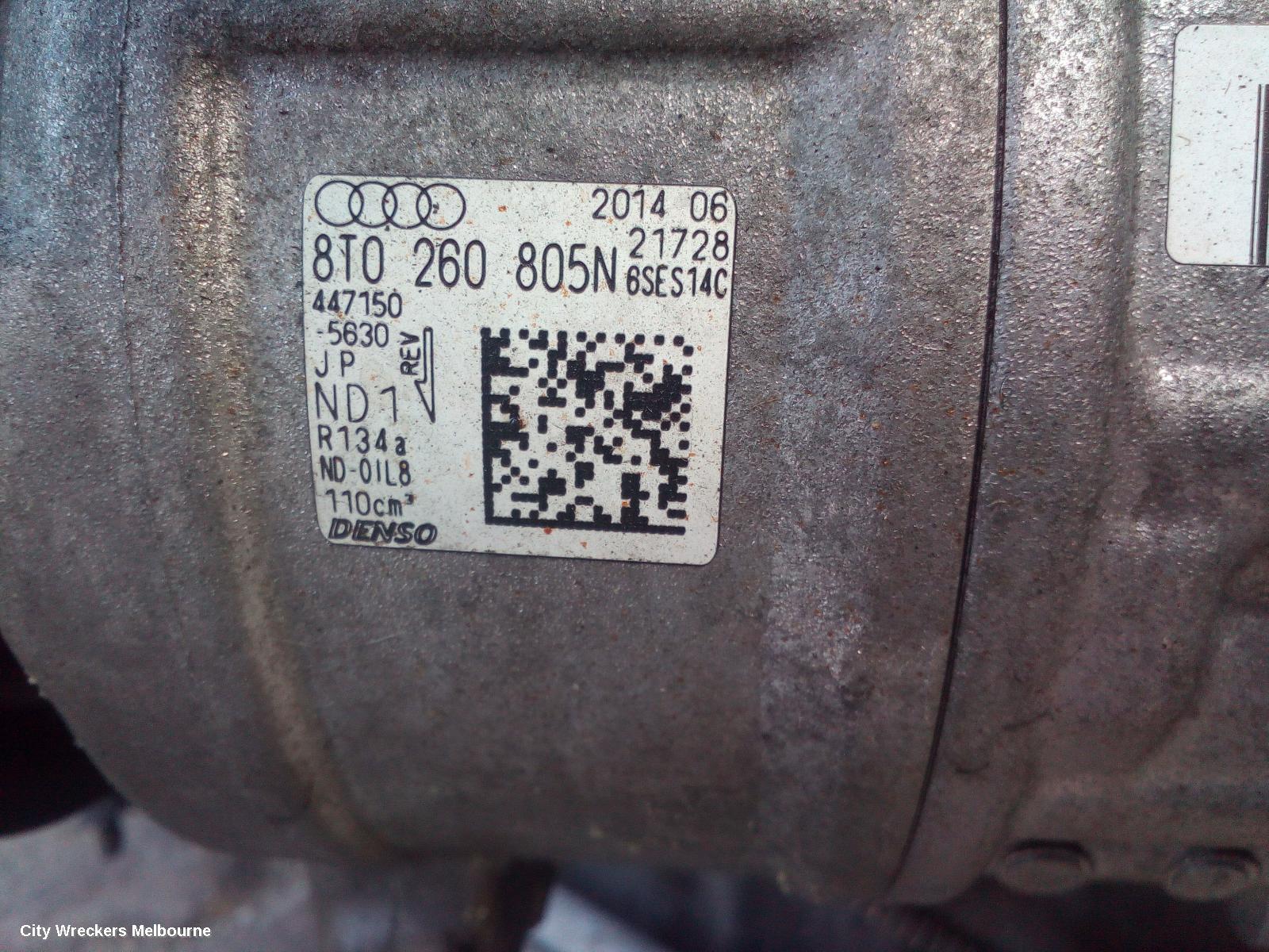 AUDI A4 A/C COMPRESSOR, B8 8K (A4), 2.0, PETROL, 07/2012 - 01/2016