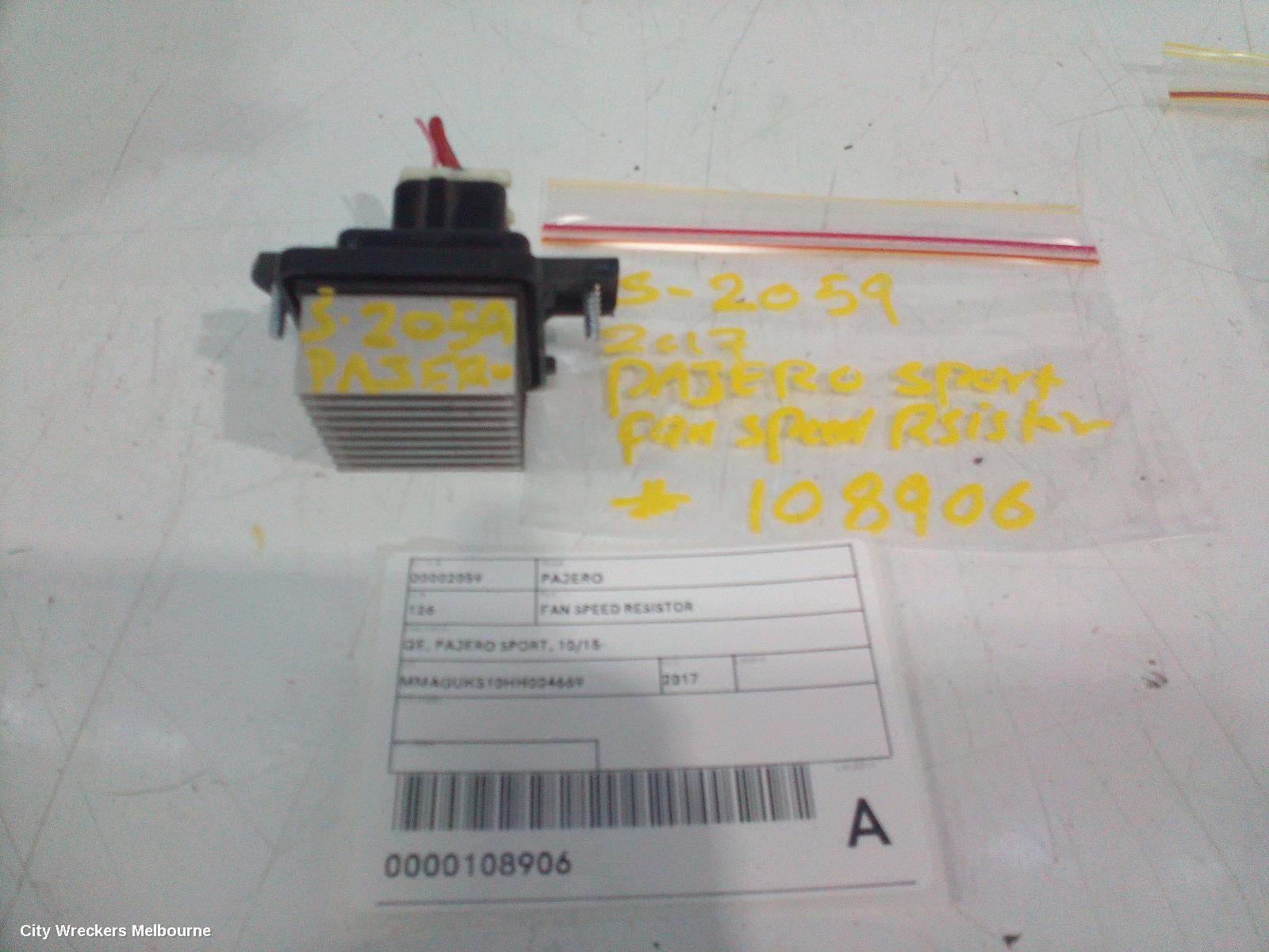 MITSUBISHI PAJERO FAN SPEED RESISTOR, QE, PAJERO SPORT, 10/2015 ONWARDS