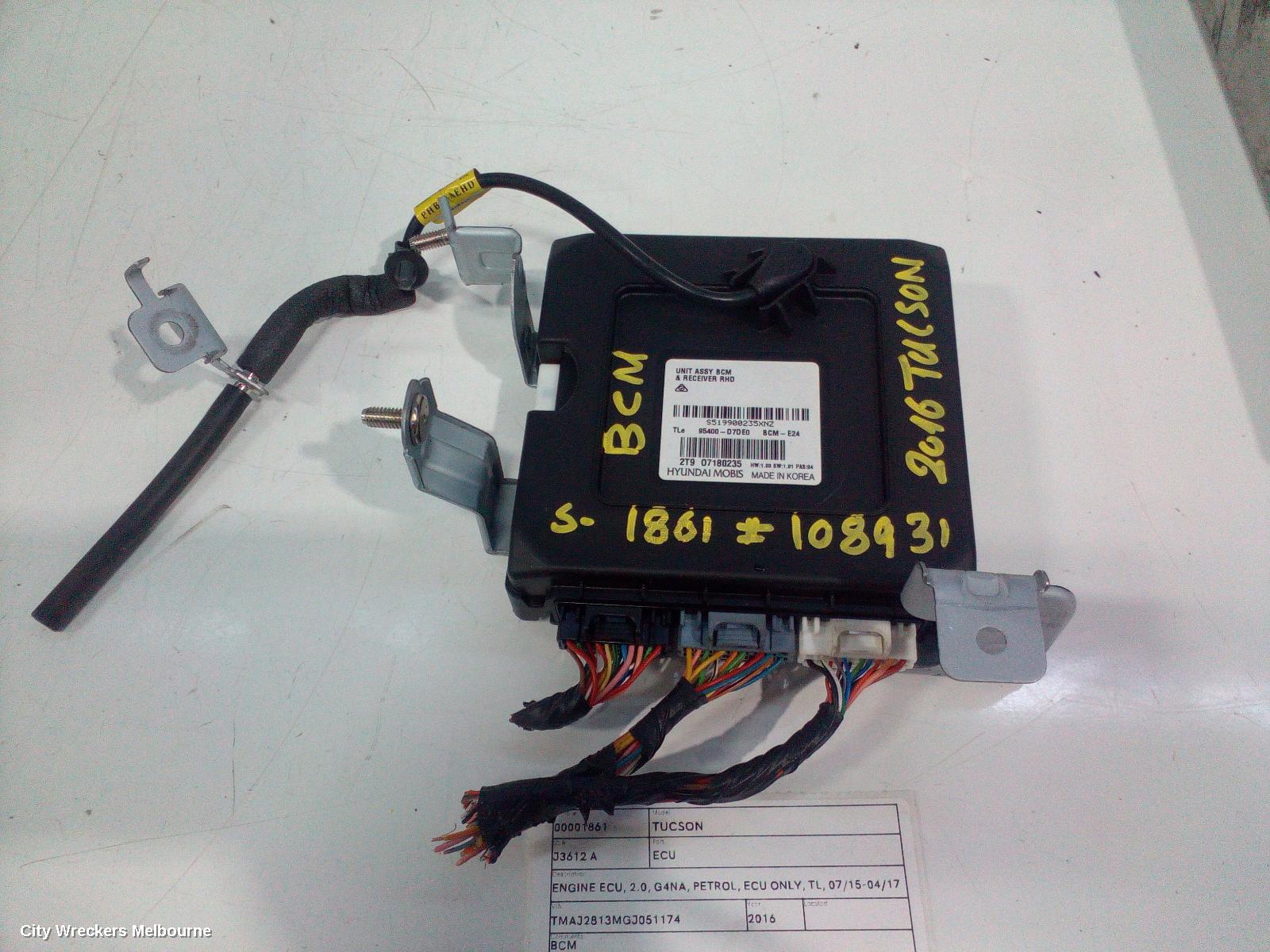 HYUNDAI TUCSON ECU, ENGINE ECU, 2.0, G4NA, PETROL, ECU ONLY, TL, 07/2015 - 04/2017 (AUS ONLY)