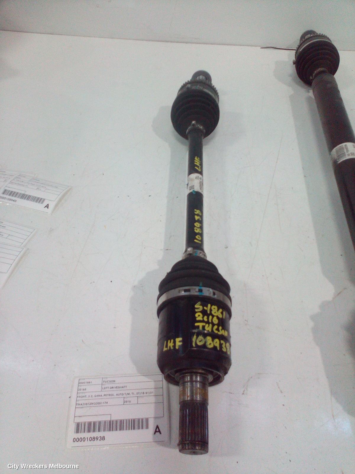 HYUNDAI TUCSON LEFT DRIVESHAFT, FRONT, 2.0, G4NA, PETROL, AUTO T/M, TL, 07/2015 - 01/2021