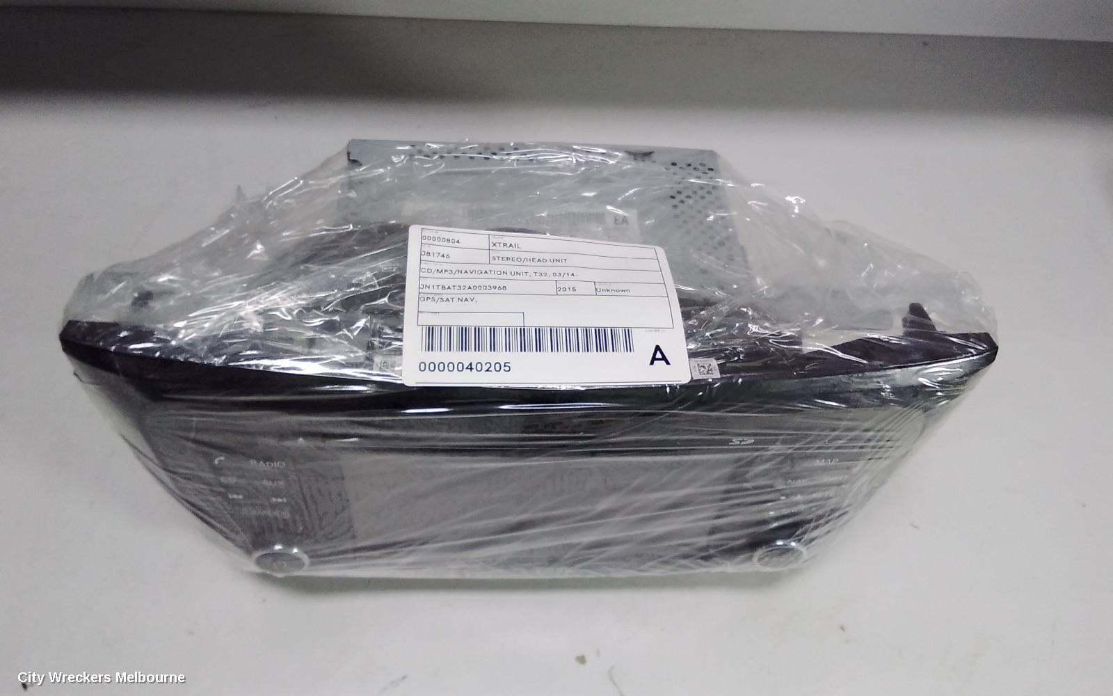 NISSAN XTRAIL RADIO/CD/DVD/SAT/TV, CD/MP3/NAVIGATION UNIT, T32, 03/2014 ONWARDS