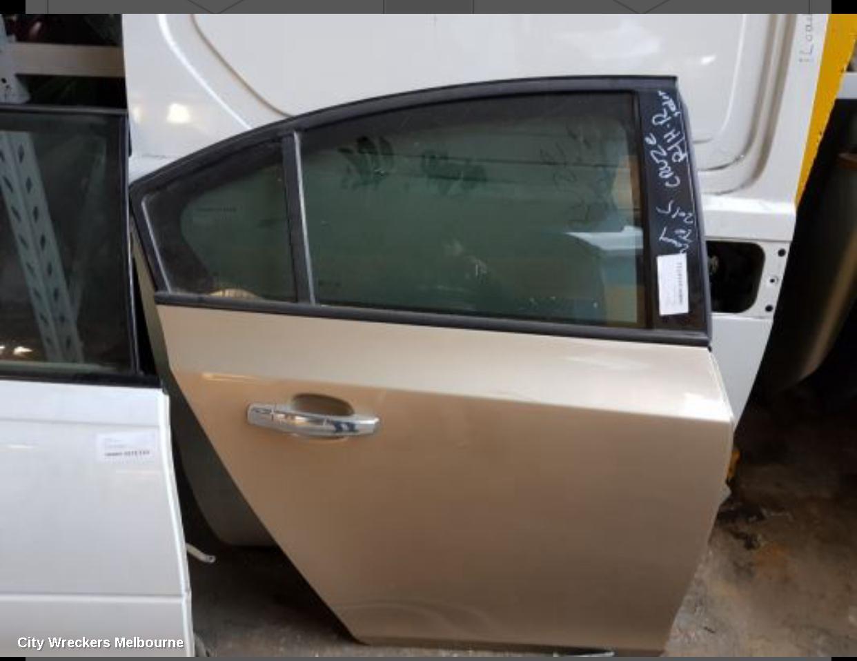 HOLDEN CRUZE RIGHT REAR DOOR, JH, SEDAN, 03/2011 - 01/2017