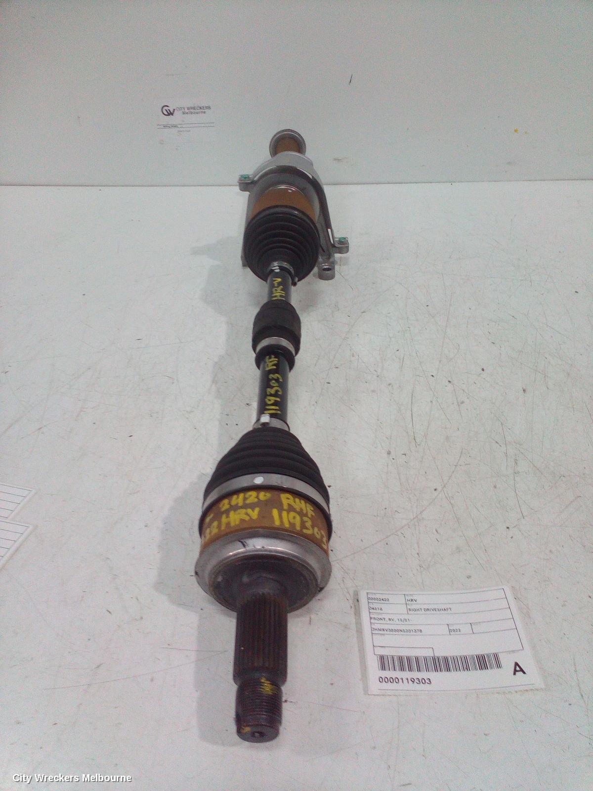 HONDA HRV RIGHT DRIVESHAFT, FRONT, RV, 12/2021 ONWARDS