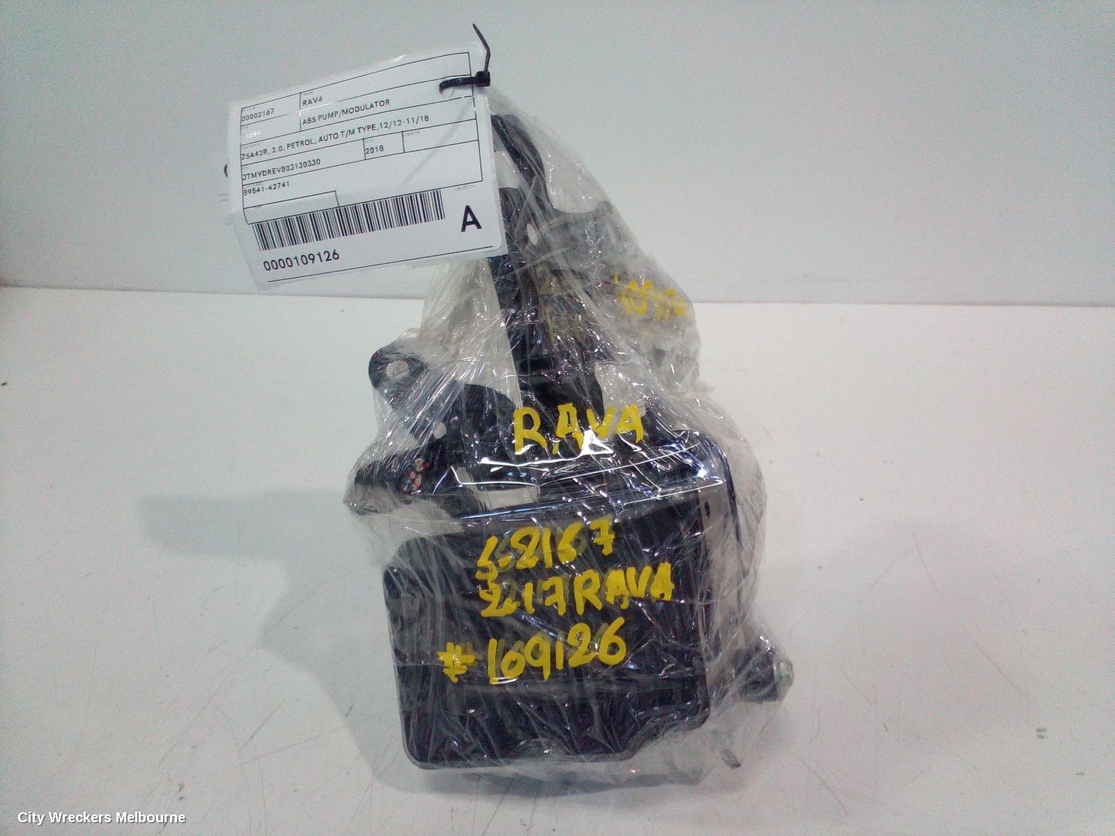TOYOTA RAV4 ABS PUMP/MODULATOR, ZSA42R, 2.0, PETROL, AUTO T/M TYPE,12/2012 - 11/2018