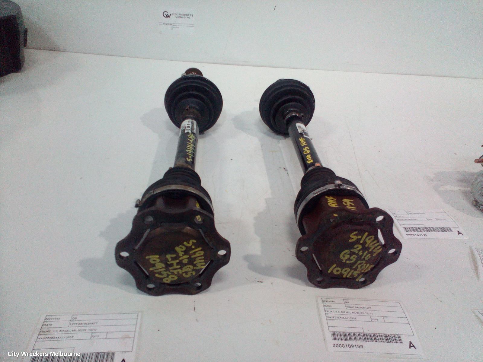 AUDI Q5 LEFT DRIVESHAFT, FRONT, 2.0, DIESEL, 8R, 03/2009 - 10/2012