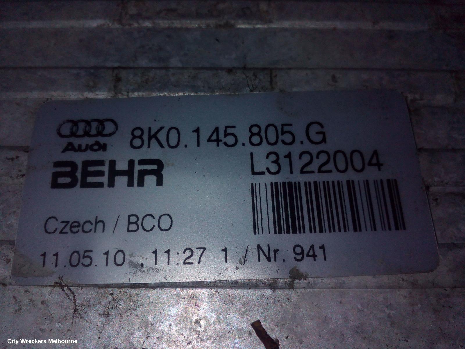 AUDI Q5 INTERCOOLER, DIESEL, 2.0, CAHA/CGLB/CGLC/CNHA CODE, 8R, 03/2009 - 01/2017