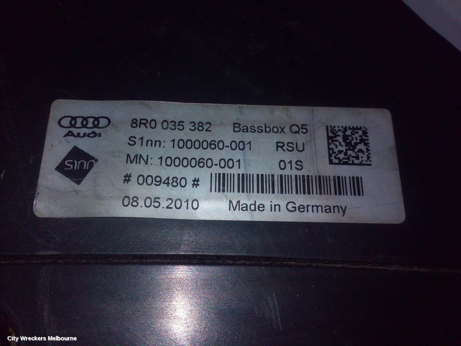 AUDI Q5 SPEAKER, SUBWOOFER, 8R, 12/2008 - 01/2017