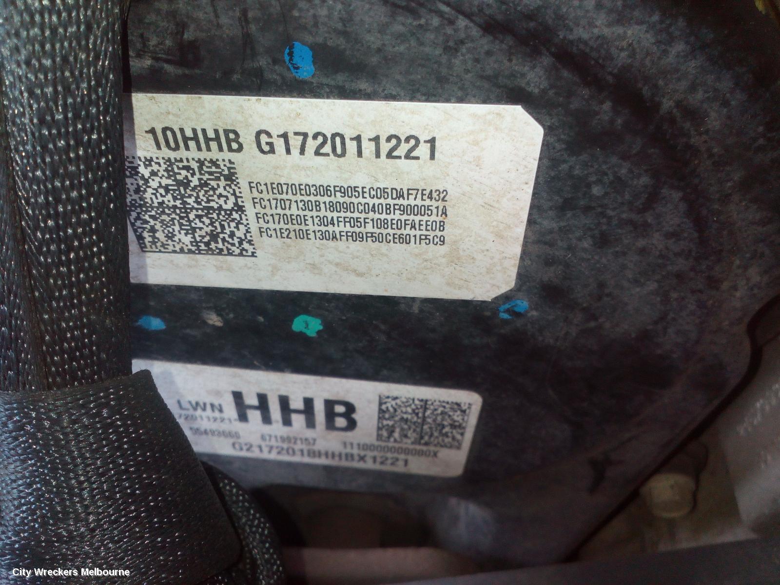 HOLDEN COLORADO ENGINE, DIESEL, 2.8, LWN, TURBO, EURO 5, AUTO T/M, RG, 07/2016 - 12/2020
