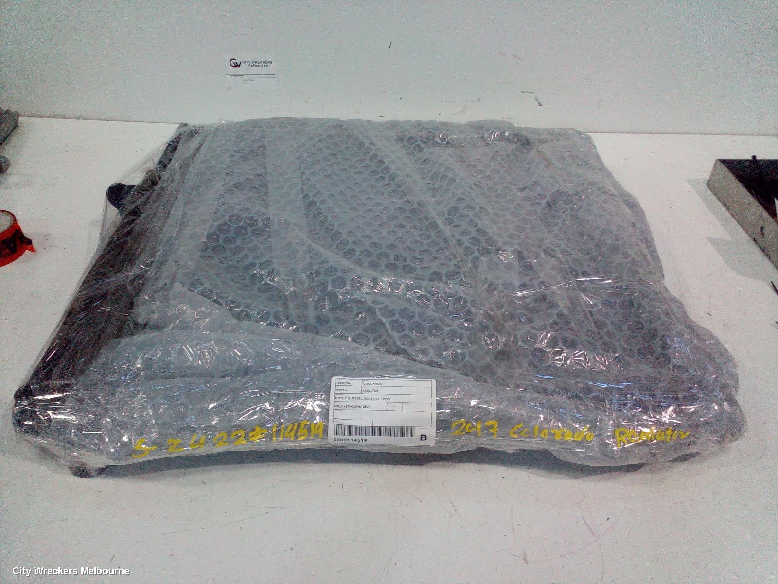 HOLDEN COLORADO RADIATOR, AUTO, 2.8, DIESEL, RG, 01/2012 - 12/2020