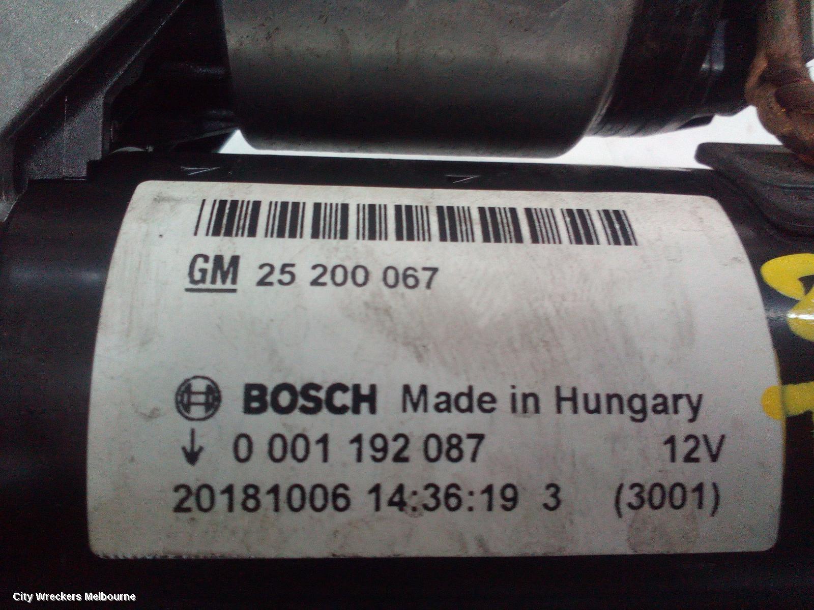 HOLDEN TRAX STARTER, PETROL, 1.4, AUTO T/M, TJ SERIES, 08/2014 - 12/2020