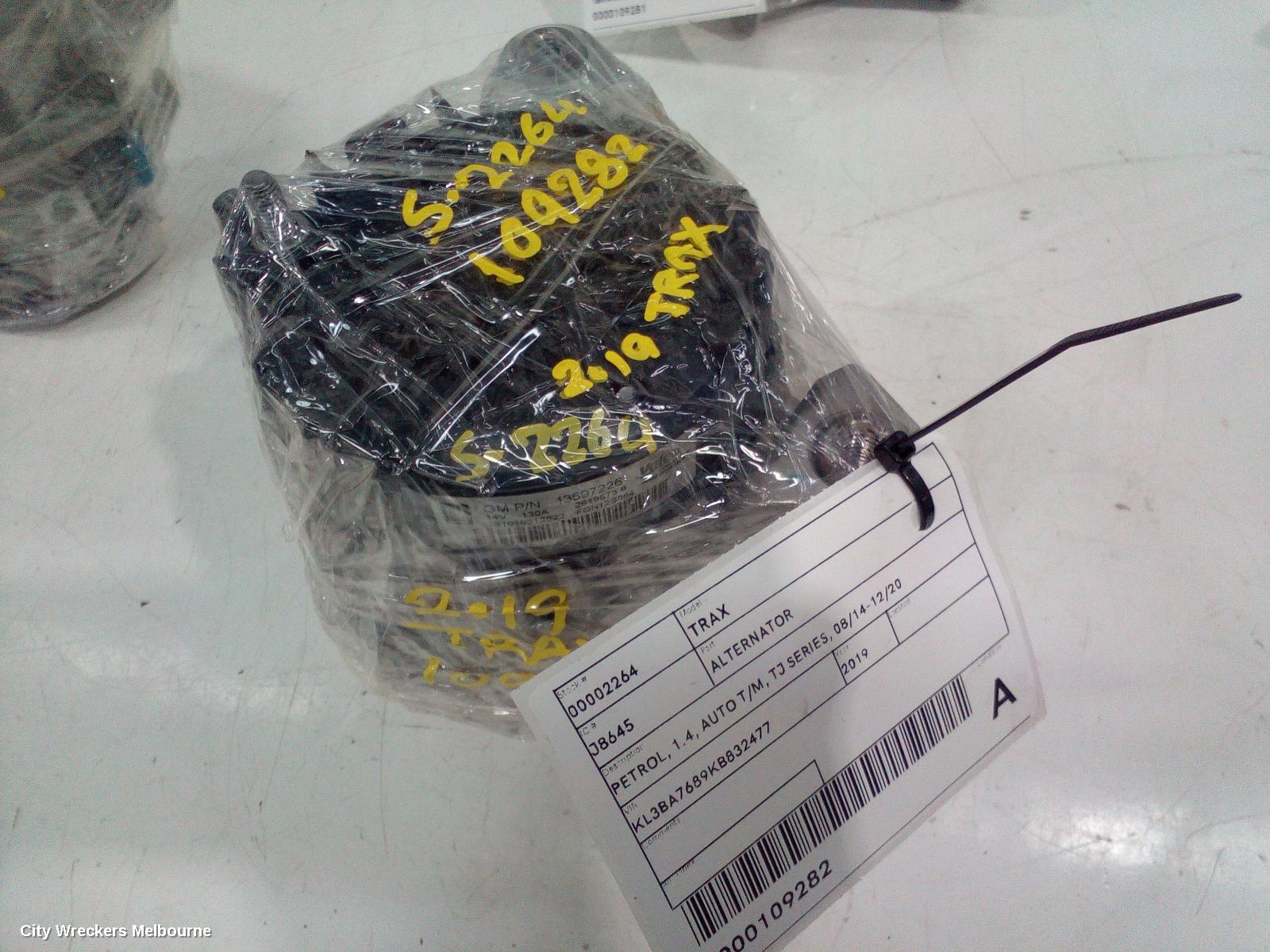 HOLDEN TRAX ALTERNATOR, PETROL, 1.4, AUTO T/M, TJ SERIES, 08/2014 - 12/2020