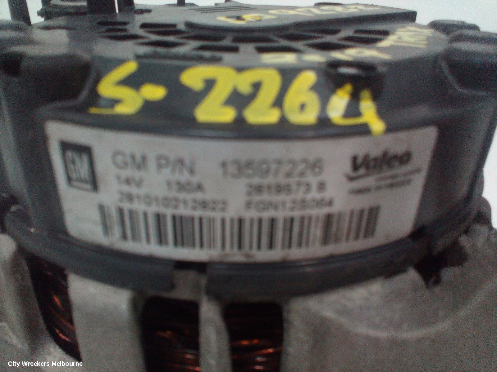 HOLDEN TRAX ALTERNATOR, PETROL, 1.4, AUTO T/M, TJ SERIES, 08/2014 - 12/2020