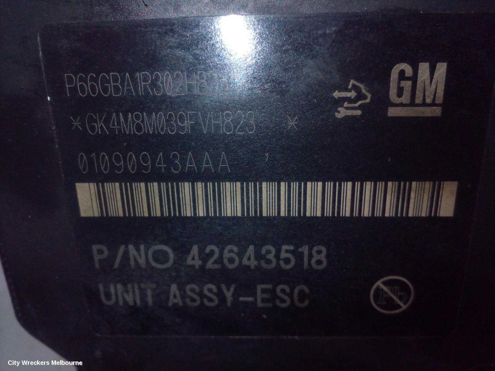 HOLDEN TRAX ABS PUMP/MODULATOR, PN 688250455, TJ SERIES, 08/2013 - 12/2020