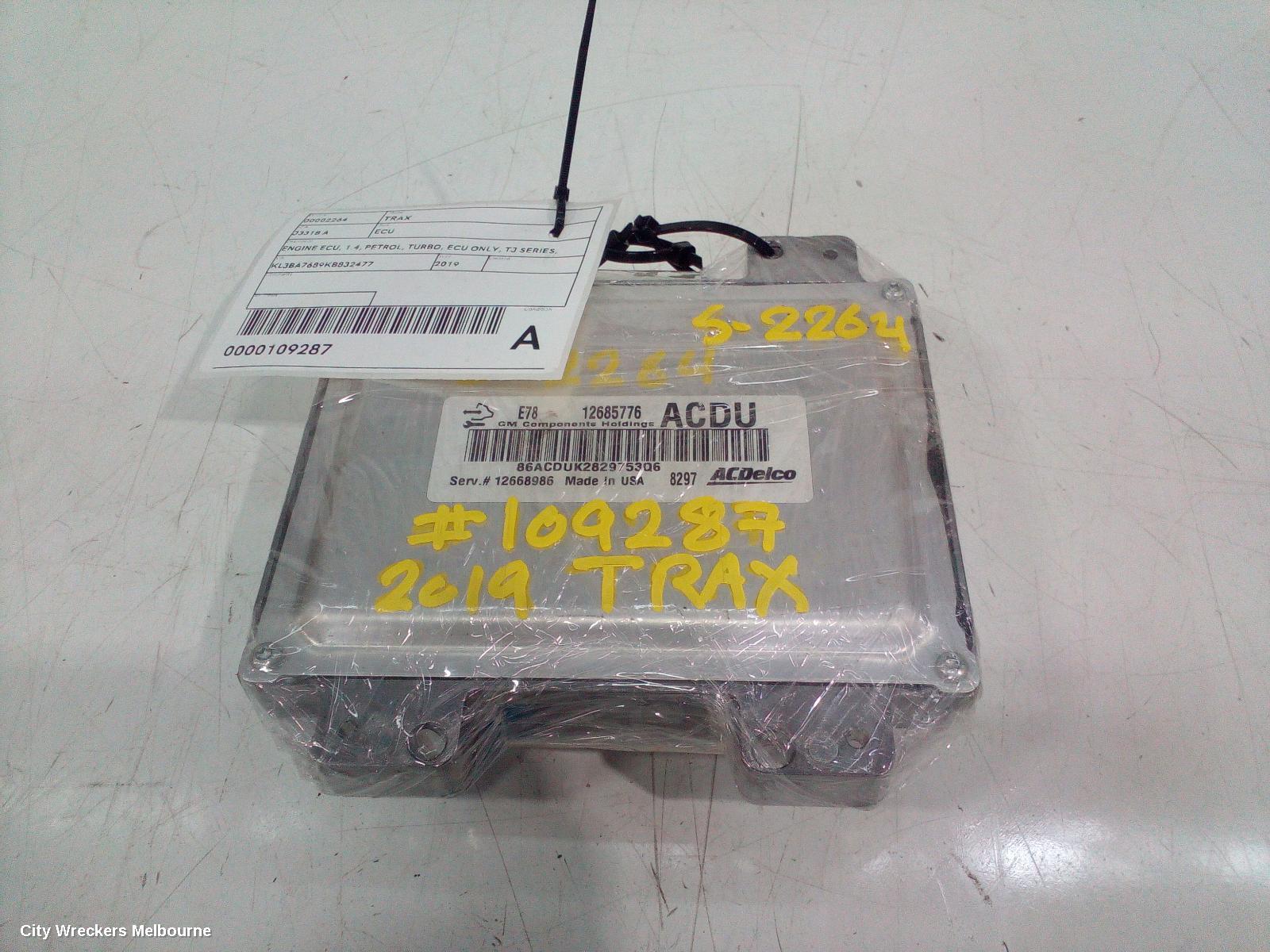 HOLDEN TRAX ECU, ENGINE ECU, 1.4, PETROL, TURBO, ECU ONLY, TJ SERIES, 08/2014 - 12/2020