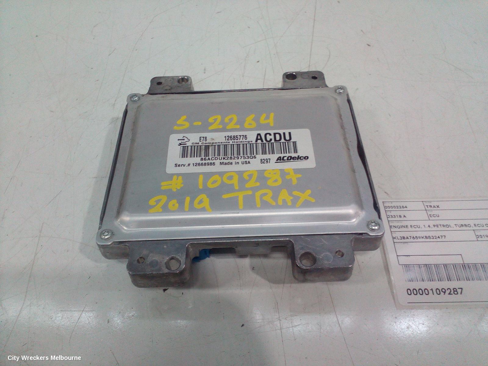 HOLDEN TRAX ECU, ENGINE ECU, 1.4, PETROL, TURBO, ECU ONLY, TJ SERIES, 08/2014 - 12/2020