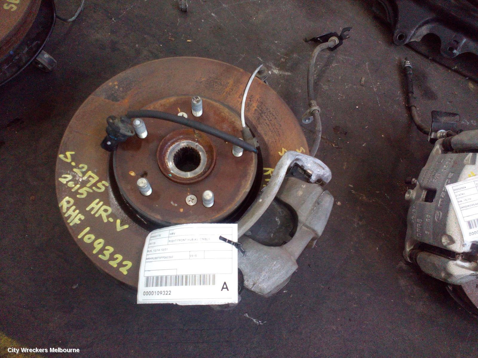 HONDA HRV RIGHT FRONT HUB ASSEMBLY, RU, 12/2014 - 10/2021
