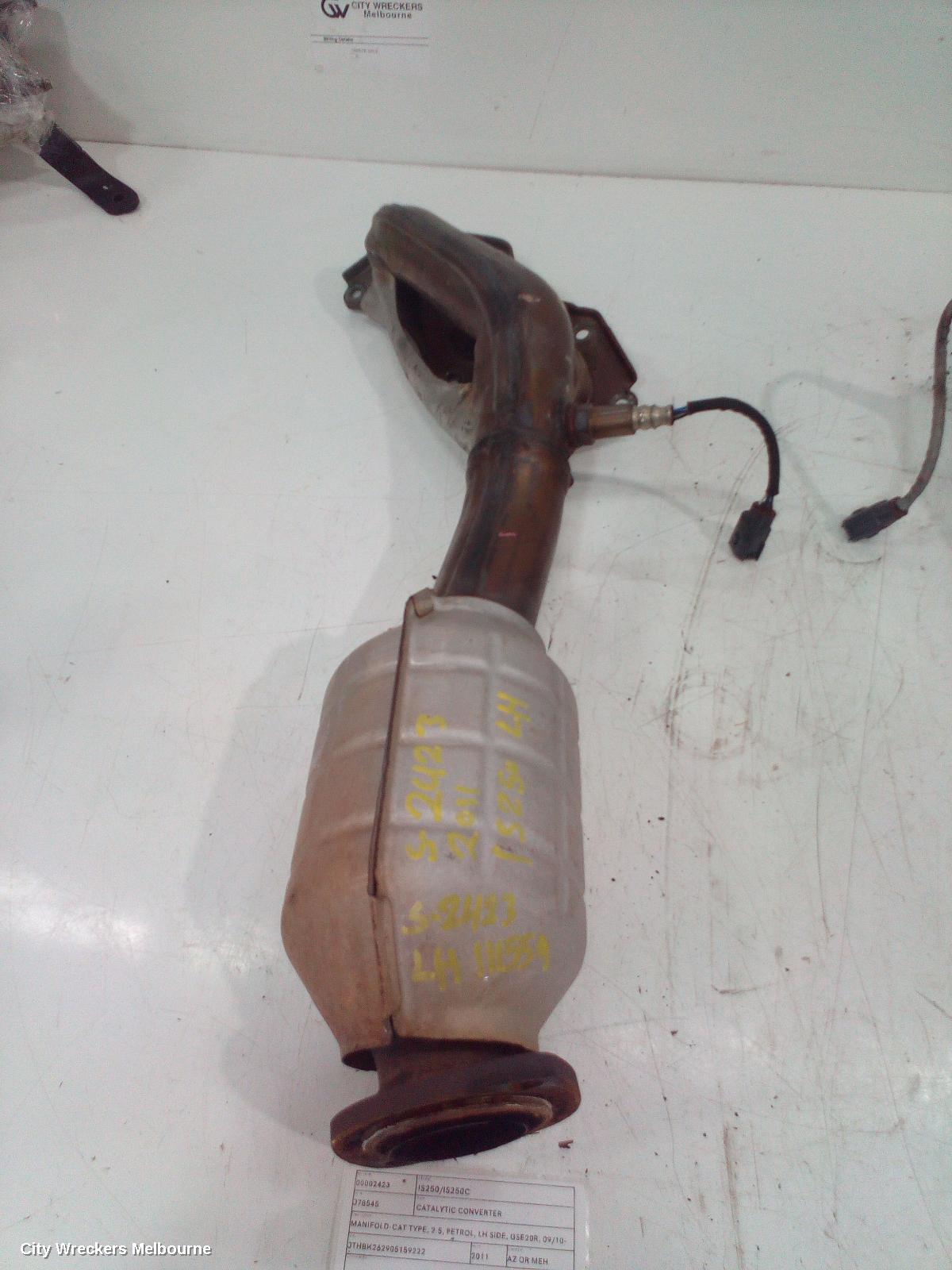 LEXUS IS250/IS250C CATALYTIC CONVERTER, MANIFOLD-CAT TYPE, 2.5, PETROL, LH SIDE, GSE20R, 09/2010 - 12/2014