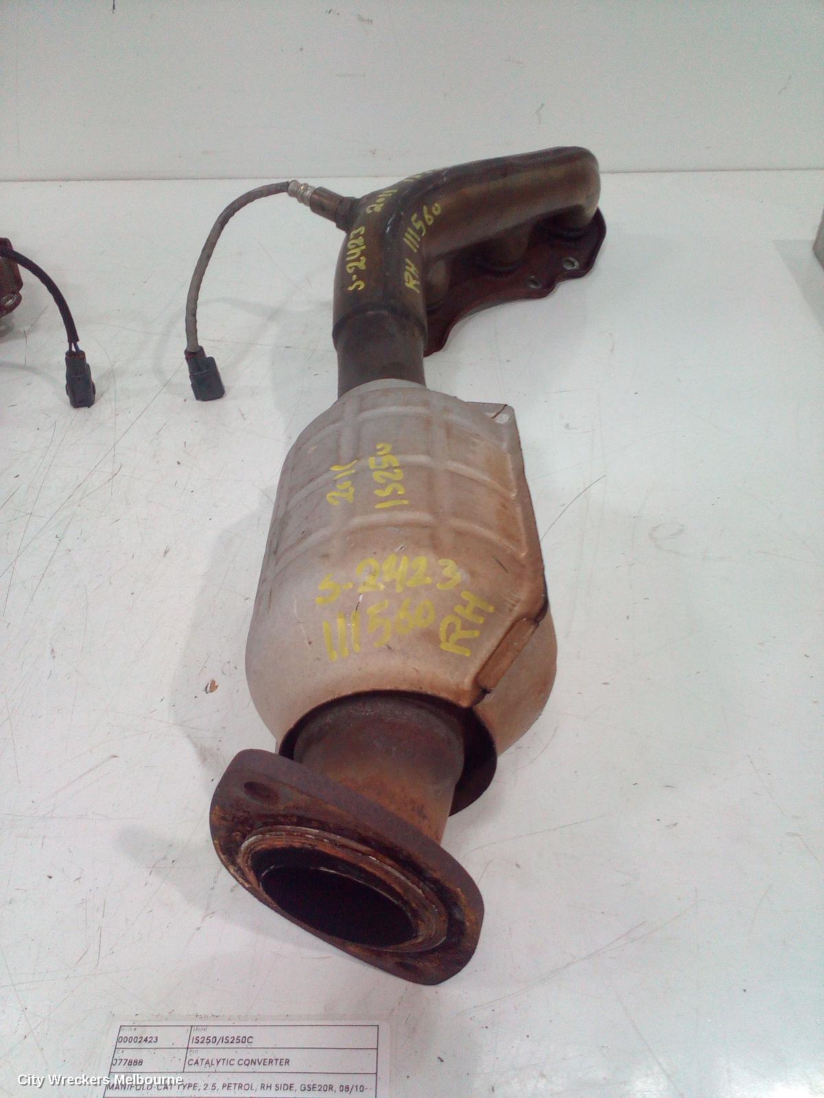 LEXUS IS250/IS250C CATALYTIC CONVERTER, MANIFOLD-CAT TYPE, 2.5, PETROL, RH SIDE, GSE20R, 08/2010 - 12/2014