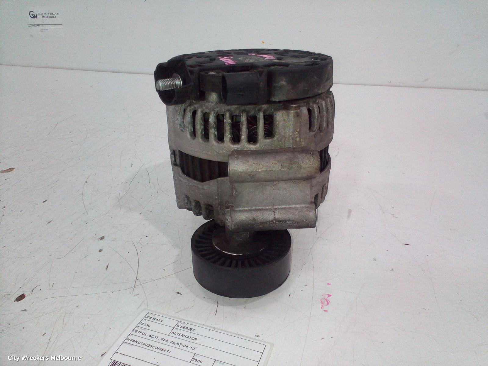 BMW 5 SERIES ALTERNATOR, PETROL, 6CYL, E60, 06/2007 - 04/2010