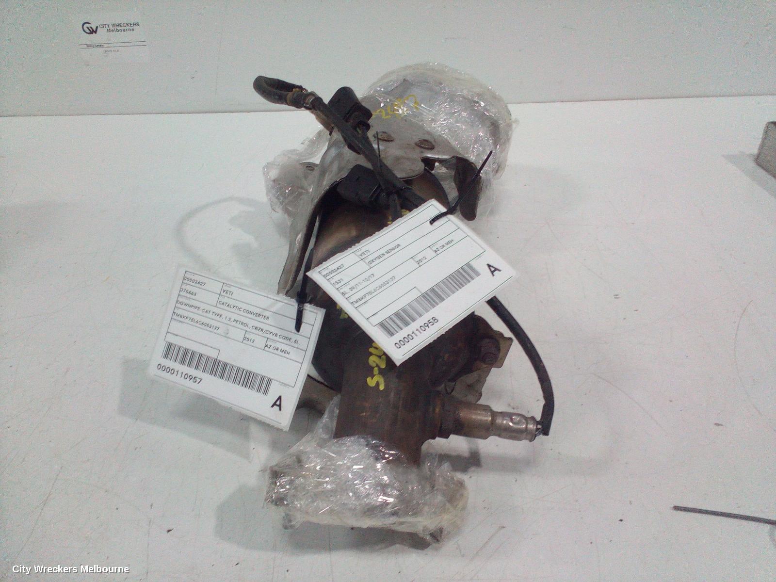 SKODA YETI CATALYTIC CONVERTER, DOWNPIPE-CAT TYPE, 1.2, PETROL, CBZB/CYVB CODE, 5L, 09/2011 - 12/2017