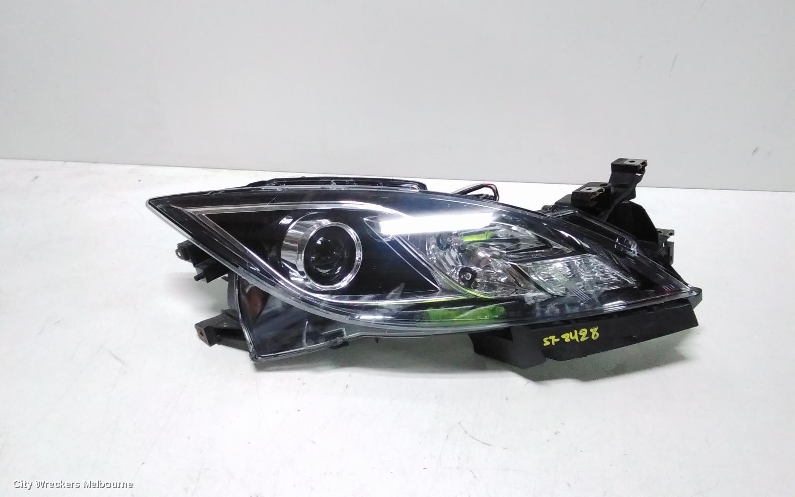 MAZDA 6 RIGHT HEADLAMP, GH SII, XENON TYPE, LOW BEAM, BLACK INSERT, 03/2010 - 11/2012