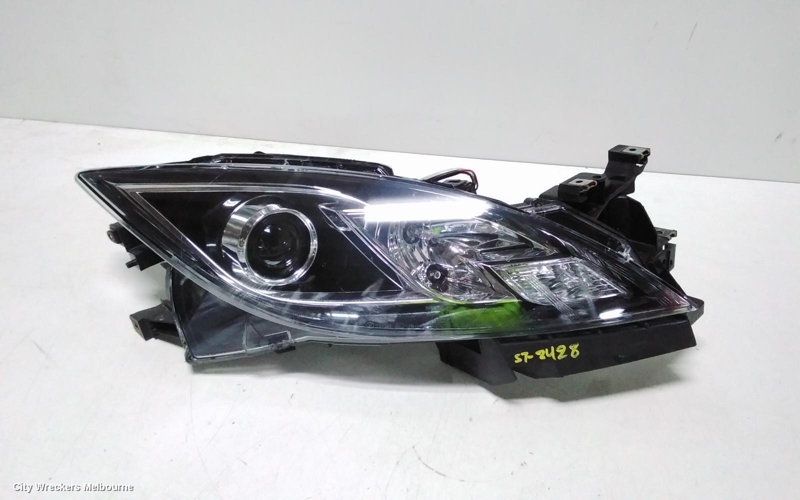 MAZDA 6 RIGHT HEADLAMP, GH SII, XENON TYPE, LOW BEAM, BLACK INSERT, 03/2010 - 11/2012