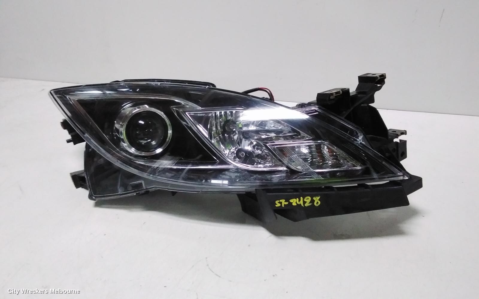 MAZDA 6 RIGHT HEADLAMP, GH SII, XENON TYPE, LOW BEAM, BLACK INSERT, 03/2010 - 11/2012