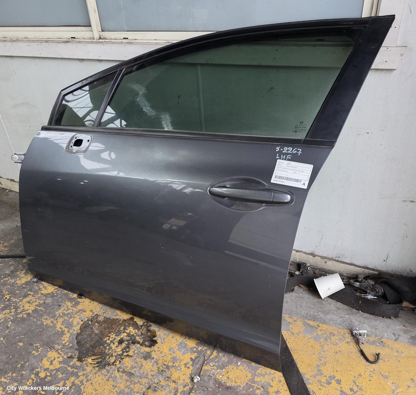HONDA CIVIC LEFT FRONT DOOR, 9TH GEN, SEDAN (VIN JHMFB/MRHFB), 02/2012 - 04/2016