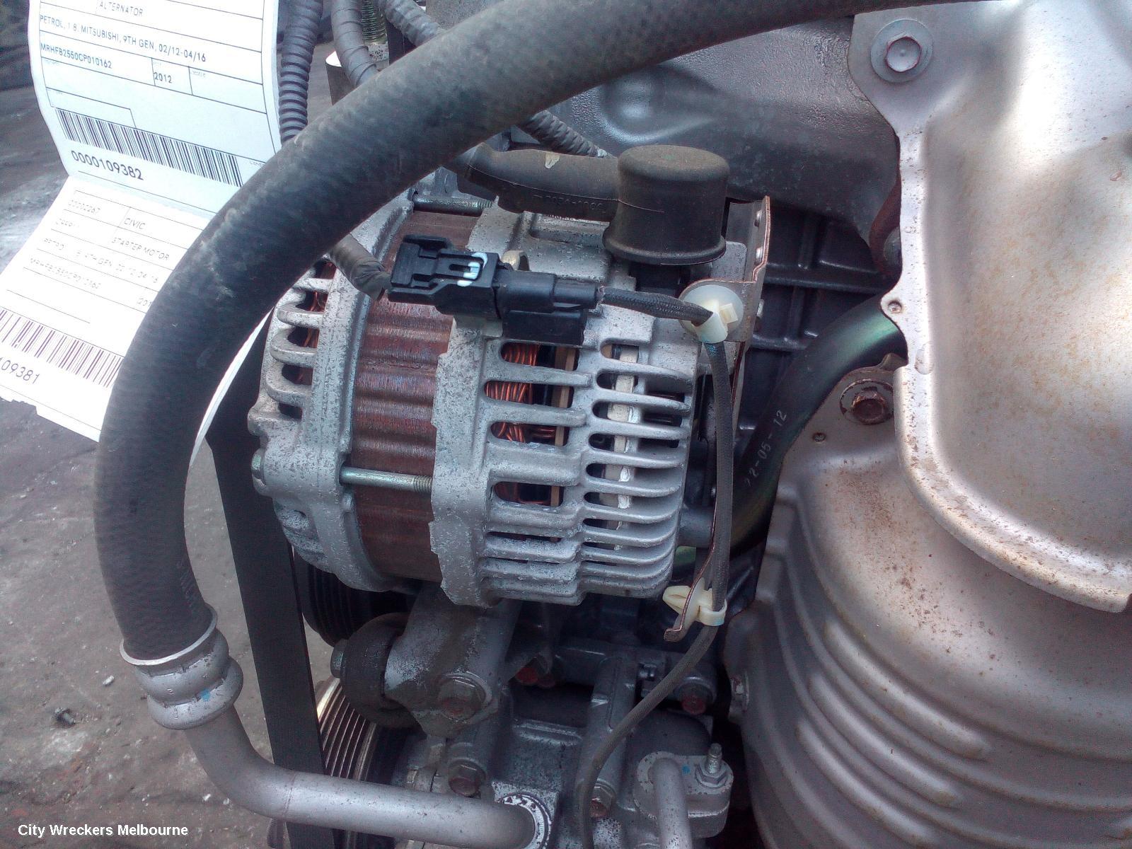 HONDA CIVIC ALTERNATOR, PETROL, 1.8, MITSUBISHI, 9TH GEN, 02/2012 - 04/2016