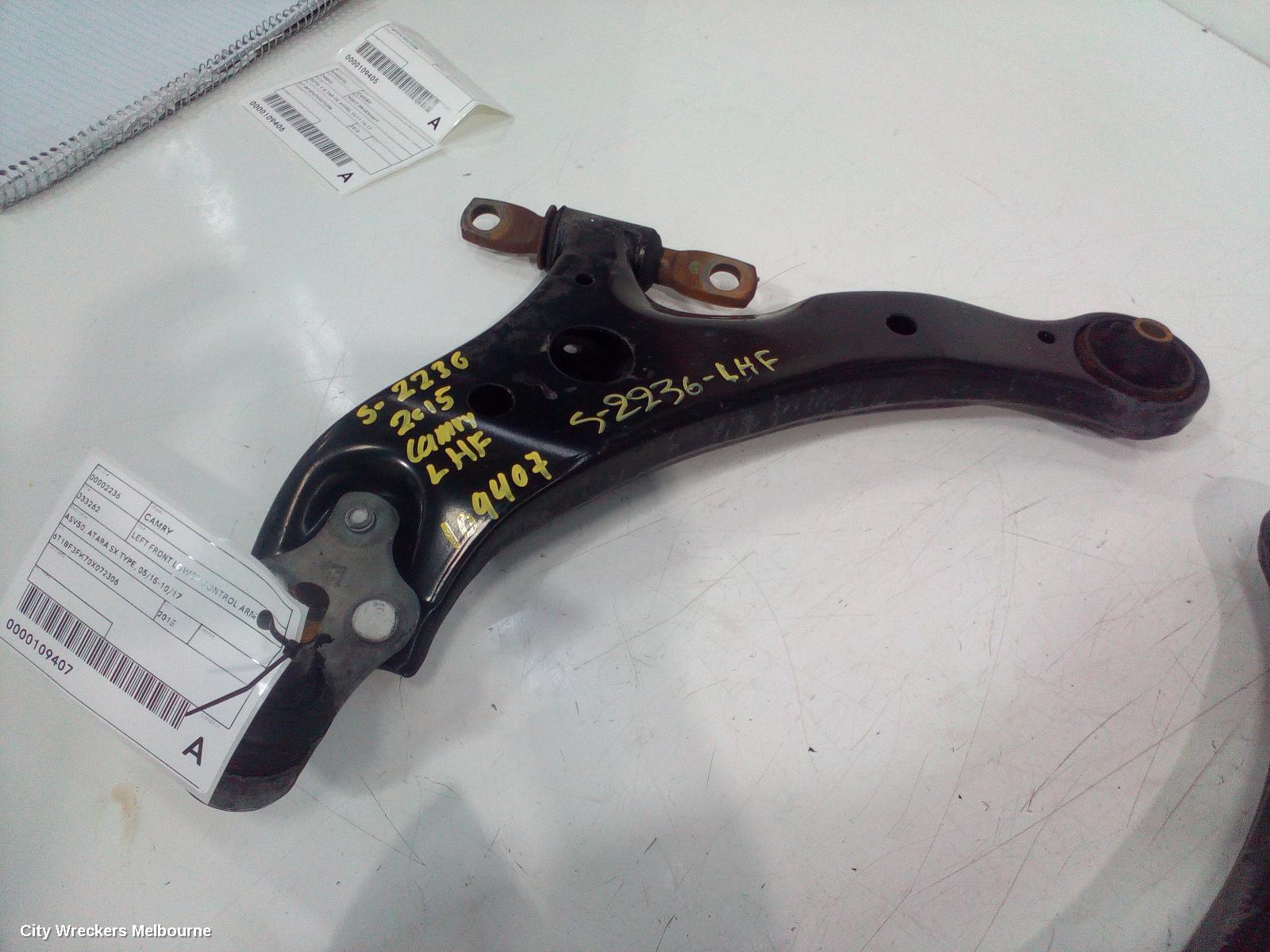 TOYOTA CAMRY LEFT FRONT LOWER CONTROL ARM, ASV50, ATARA SX TYPE, 05/2015 - 10/2017
