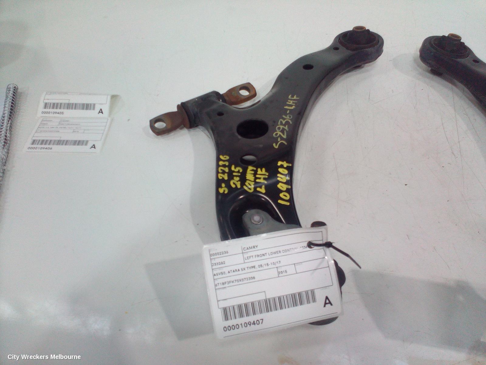 TOYOTA CAMRY LEFT FRONT LOWER CONTROL ARM, ASV50, ATARA SX TYPE, 05/2015 - 10/2017
