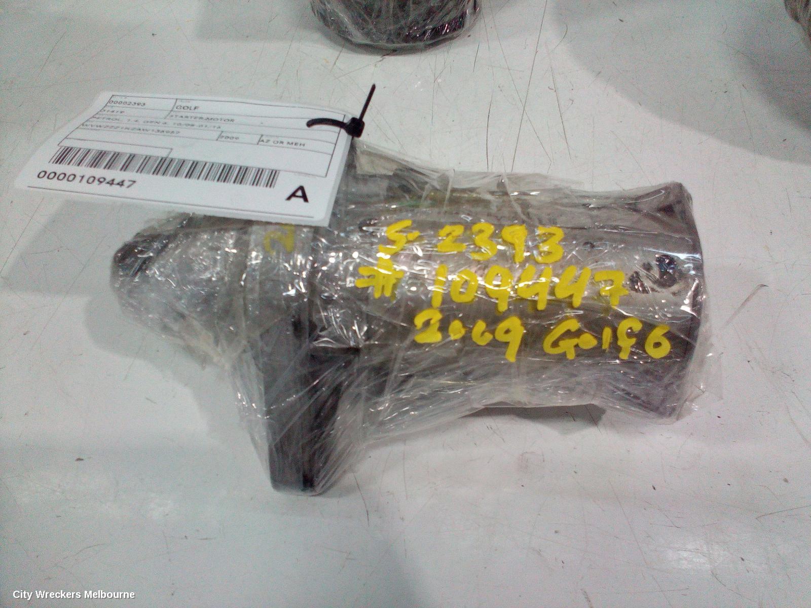 VOLKSWAGEN GOLF STARTER, PETROL, 1.4, GEN 6, 10/2008 - 01/2016