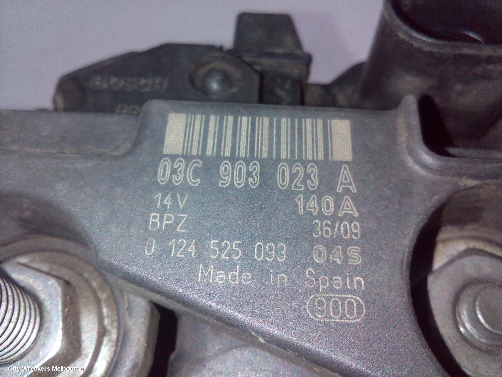 VOLKSWAGEN GOLF ALTERNATOR, PETROL, 1.4, BOSCH 140AMP, GEN 6, 10/2008 - 01/2016