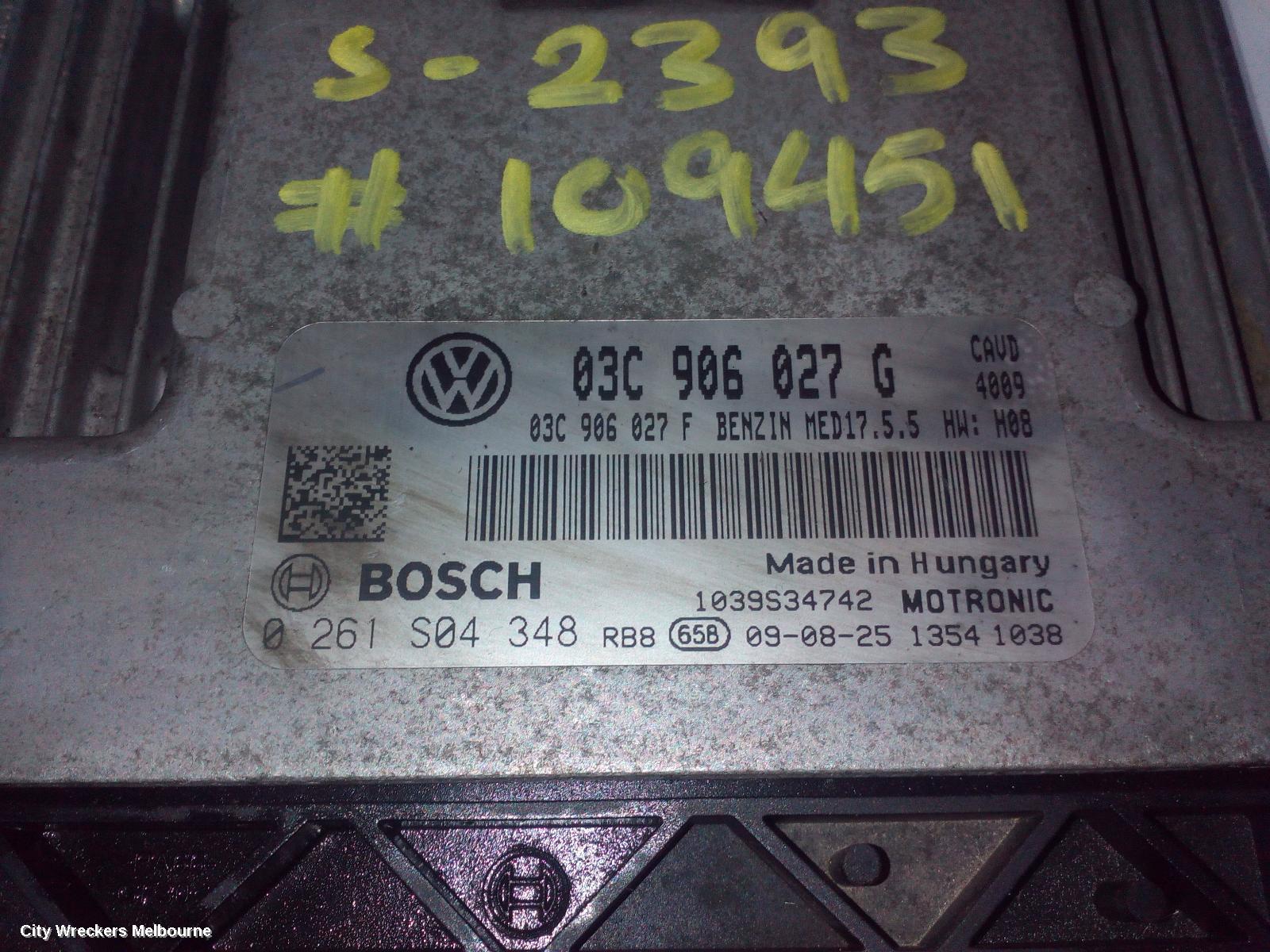 VOLKSWAGEN GOLF ECU, ENGINE ECU, 1.4, PETROL, CAVD CODE, ECU ONLY, GEN 6, 10/2008 - 01/2016