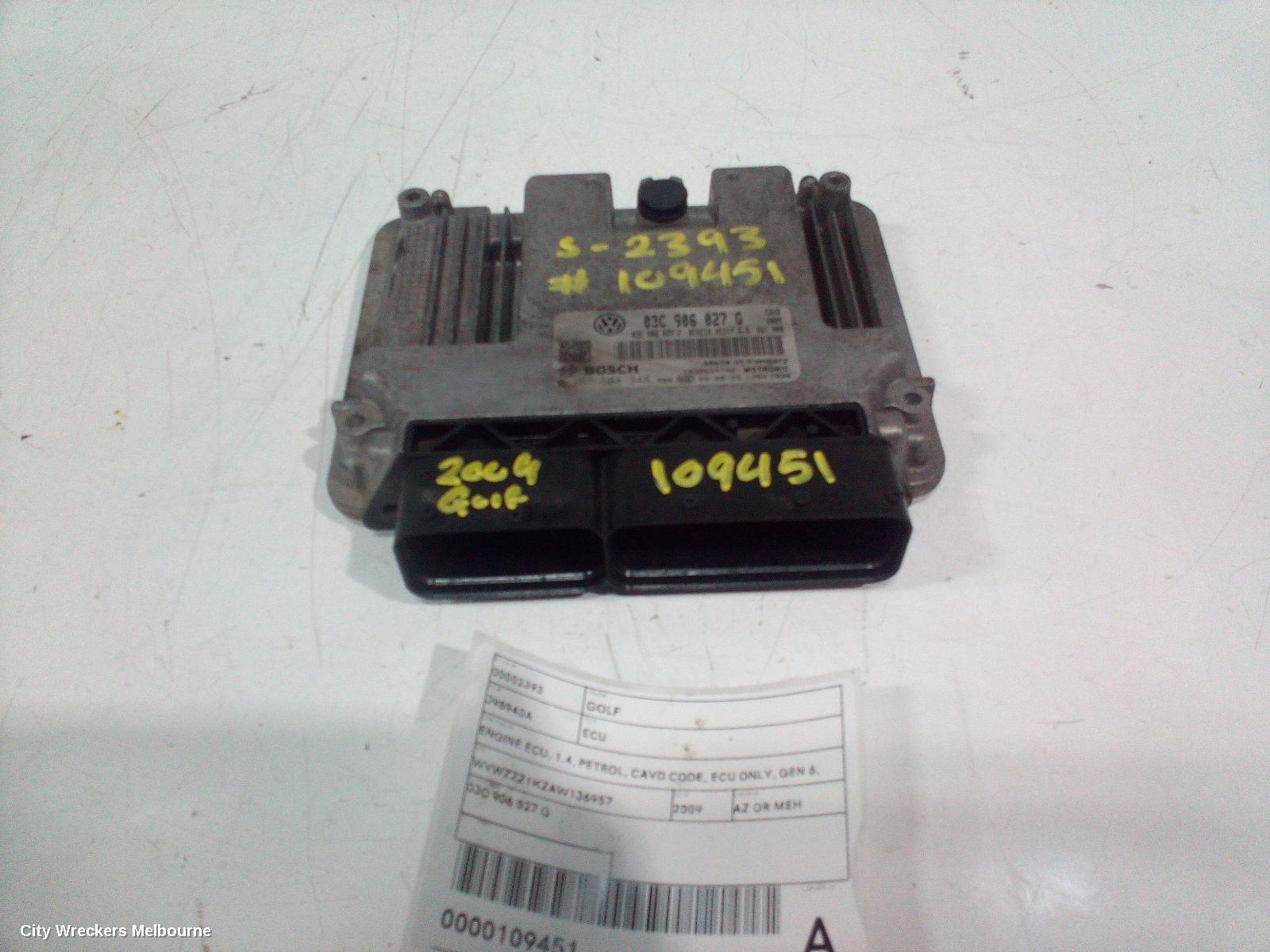 VOLKSWAGEN GOLF ECU, ENGINE ECU, 1.4, PETROL, CAVD CODE, ECU ONLY, GEN 6, 10/2008 - 01/2016