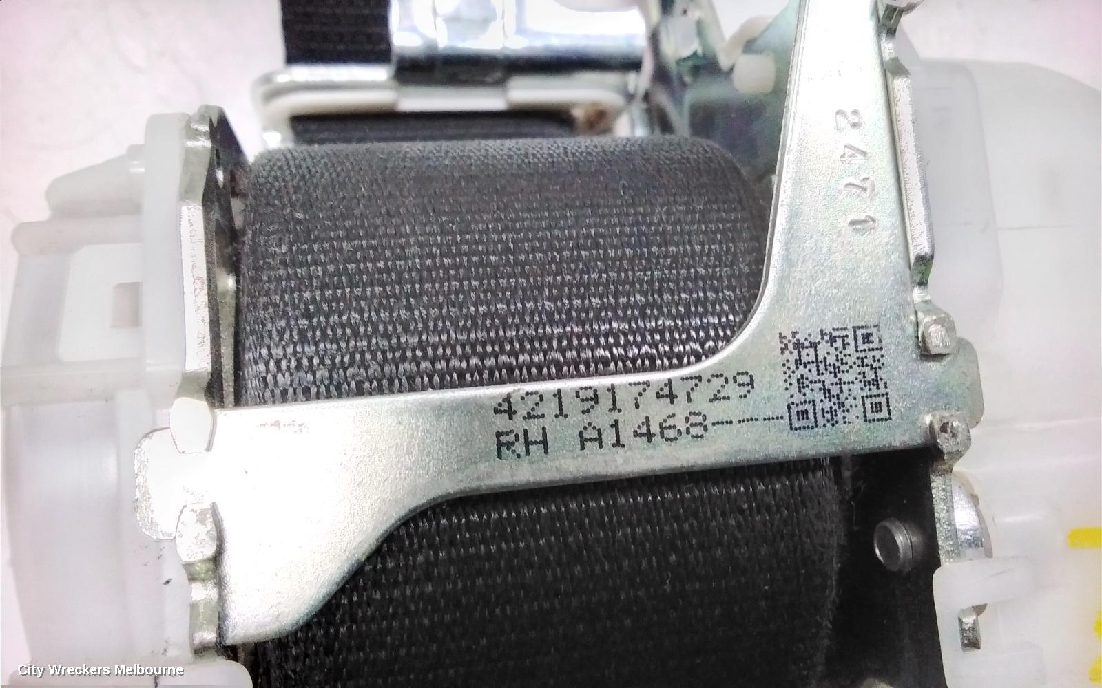 TOYOTA KLUGER SEATBELT/STALK, RH FRONT, SEAT BELT ONLY, GSU50-GSU55, 12/2013 - 02/2021