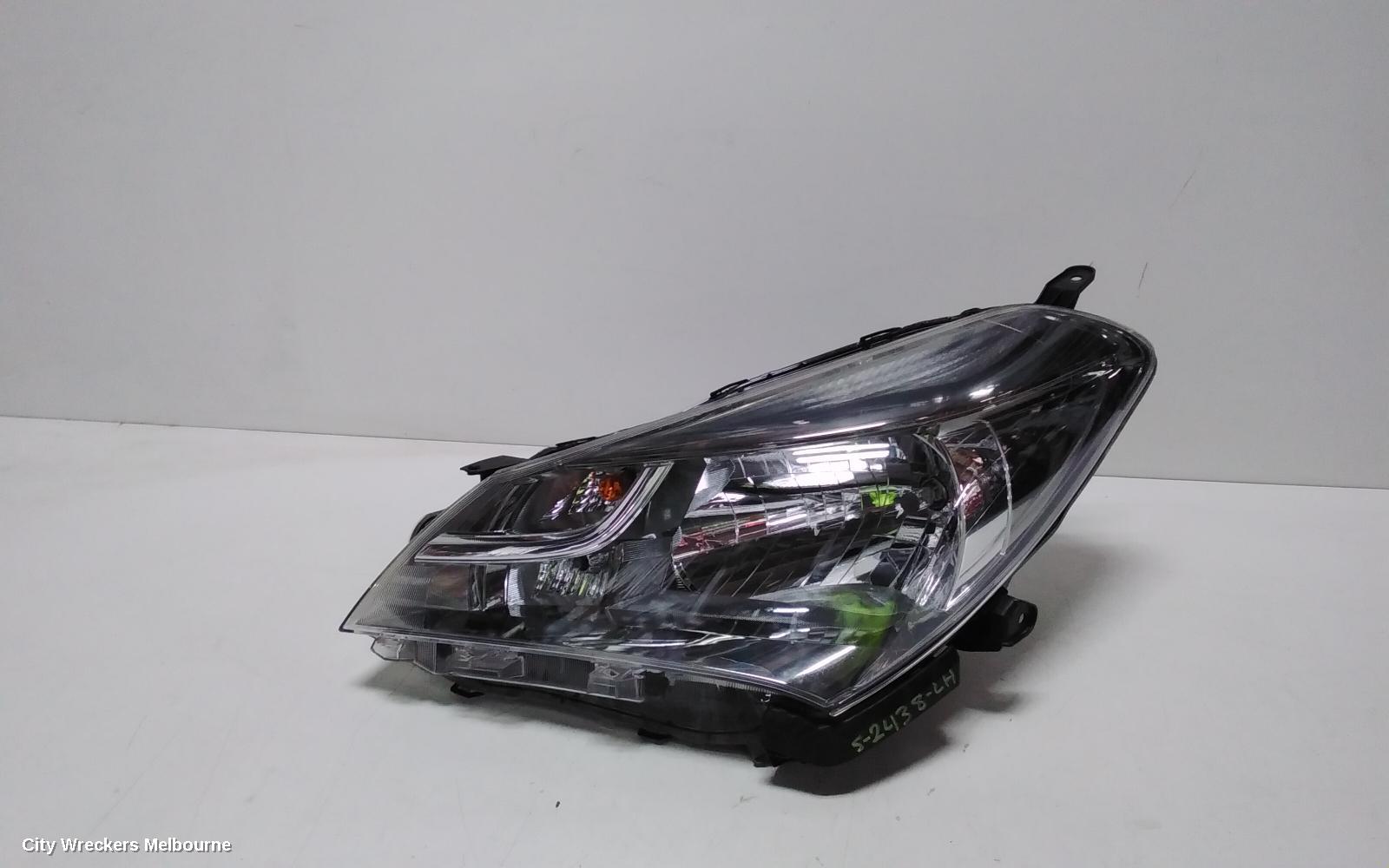 TOYOTA YARIS LEFT HEADLAMP, NCP13#, HATCH, ASCENT/SX, HALOGEN TYPE, 07/2014 - 12/2016