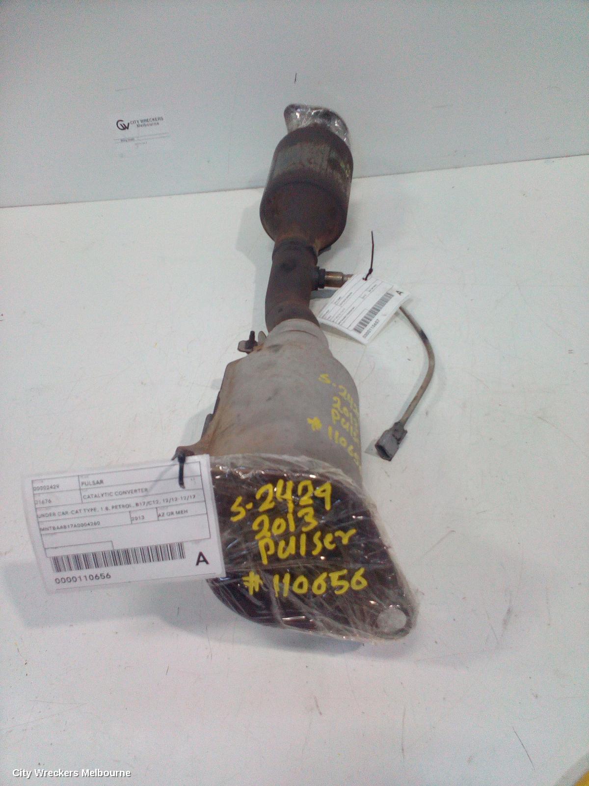 NISSAN PULSAR CATALYTIC CONVERTER, UNDER CAR-CAT TYPE, 1.8, PETROL, B17/C12, 12/2012 - 12/2017