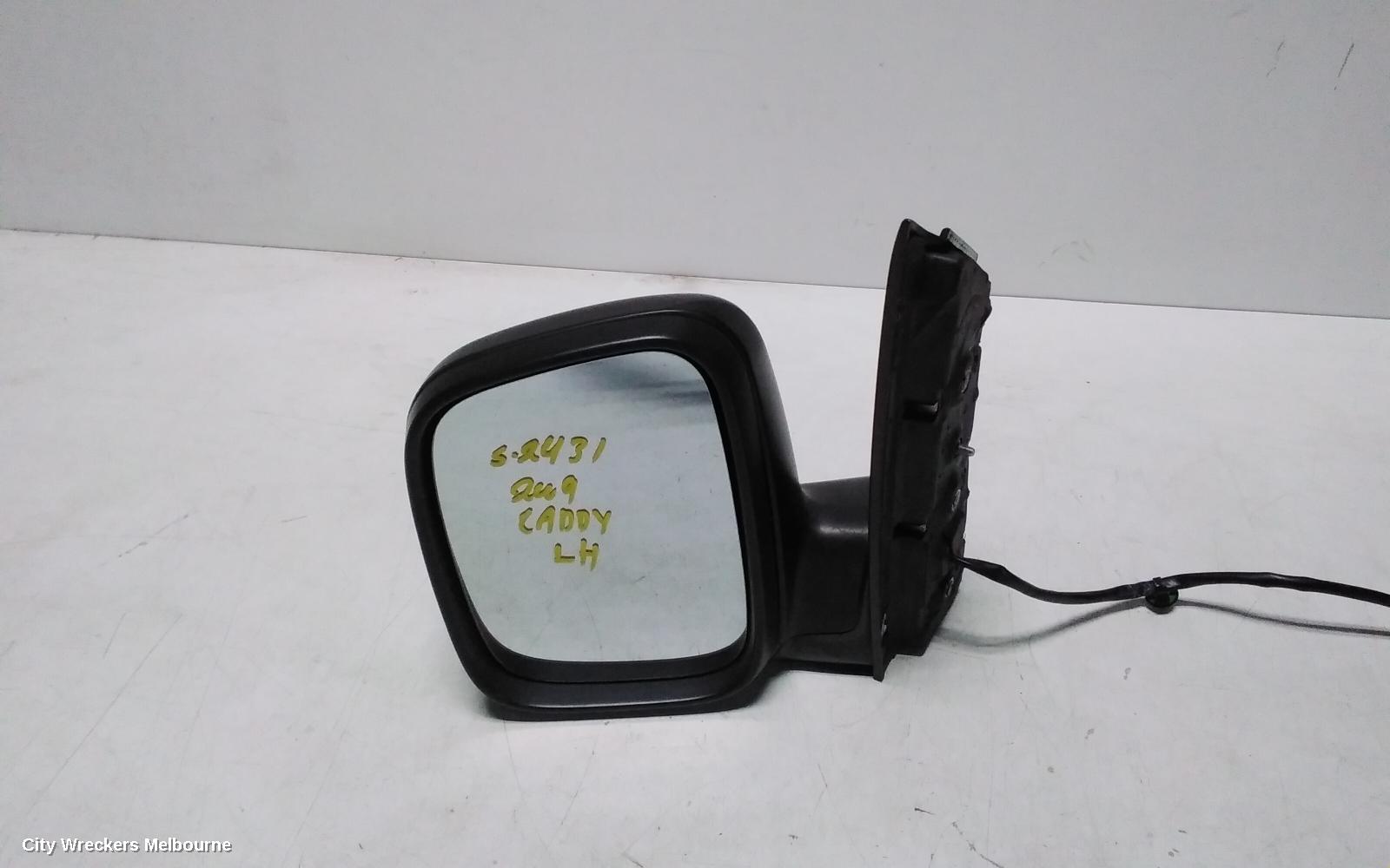 VOLKSWAGEN CADDY LEFT DOOR MIRROR, 2K, MANUAL, TEXTURED, 12/2004 - 08/2010