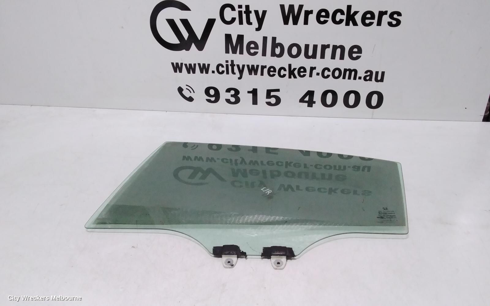 HONDA CIVIC LEFT REAR DOOR WINDOW, 9TH GEN, SEDAN, 02/2012 - 04/2016